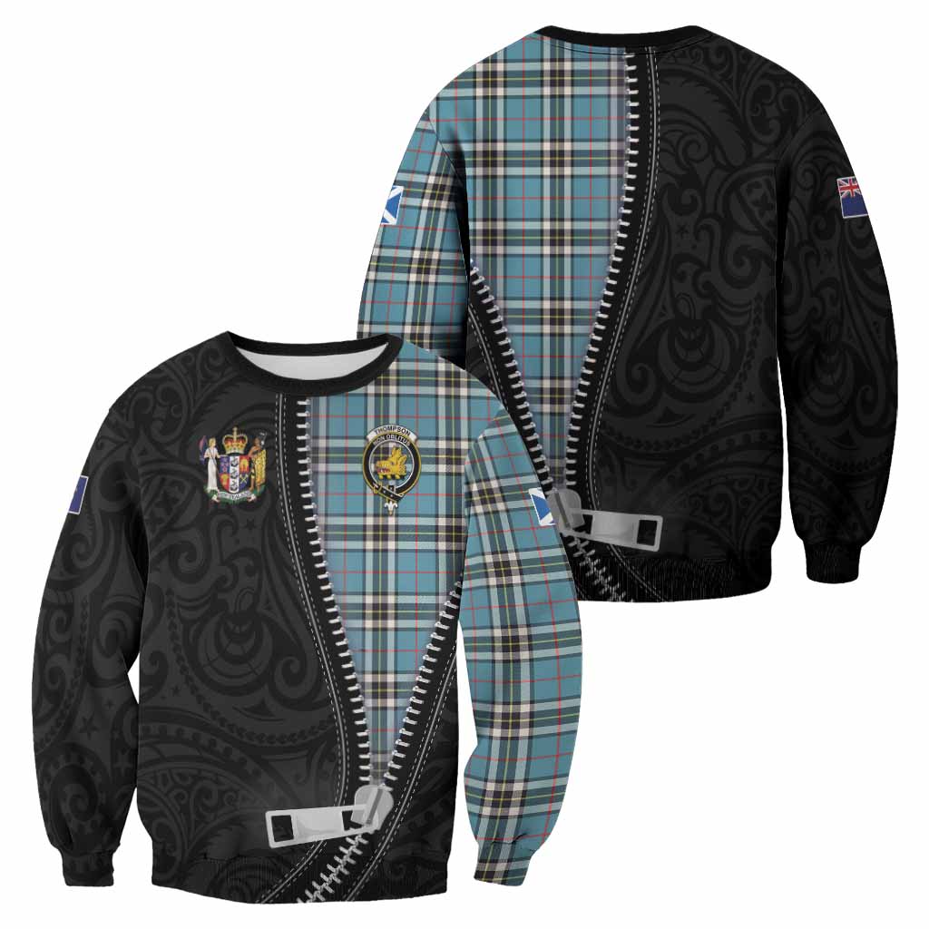 Thompson (Thomson) Tartan Sweatshirt New Zealand Pattern Unique Zipper Stylized