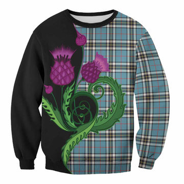 Thompson (Thomson) Tartan Sweatshirt Traditional Scottish Thistle
