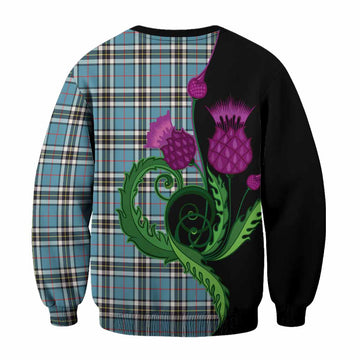 Thompson (Thomson) Tartan Sweatshirt Traditional Scottish Thistle