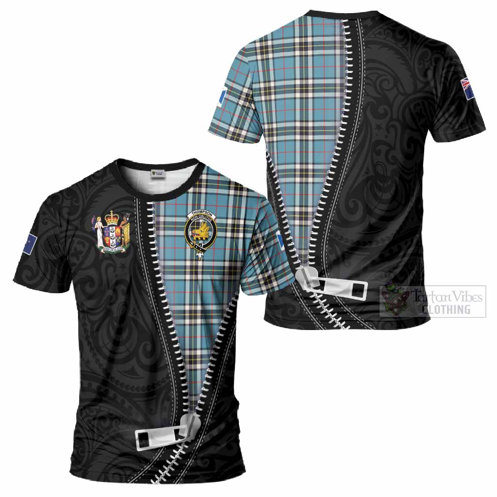 Thompson (Thomson) Tartan T-Shirt New Zealand Pattern Unique Zipper Stylized
