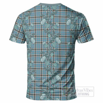Thompson (Thomson) Tartan T-Shirt Seamless Scottish Thistle Flowers