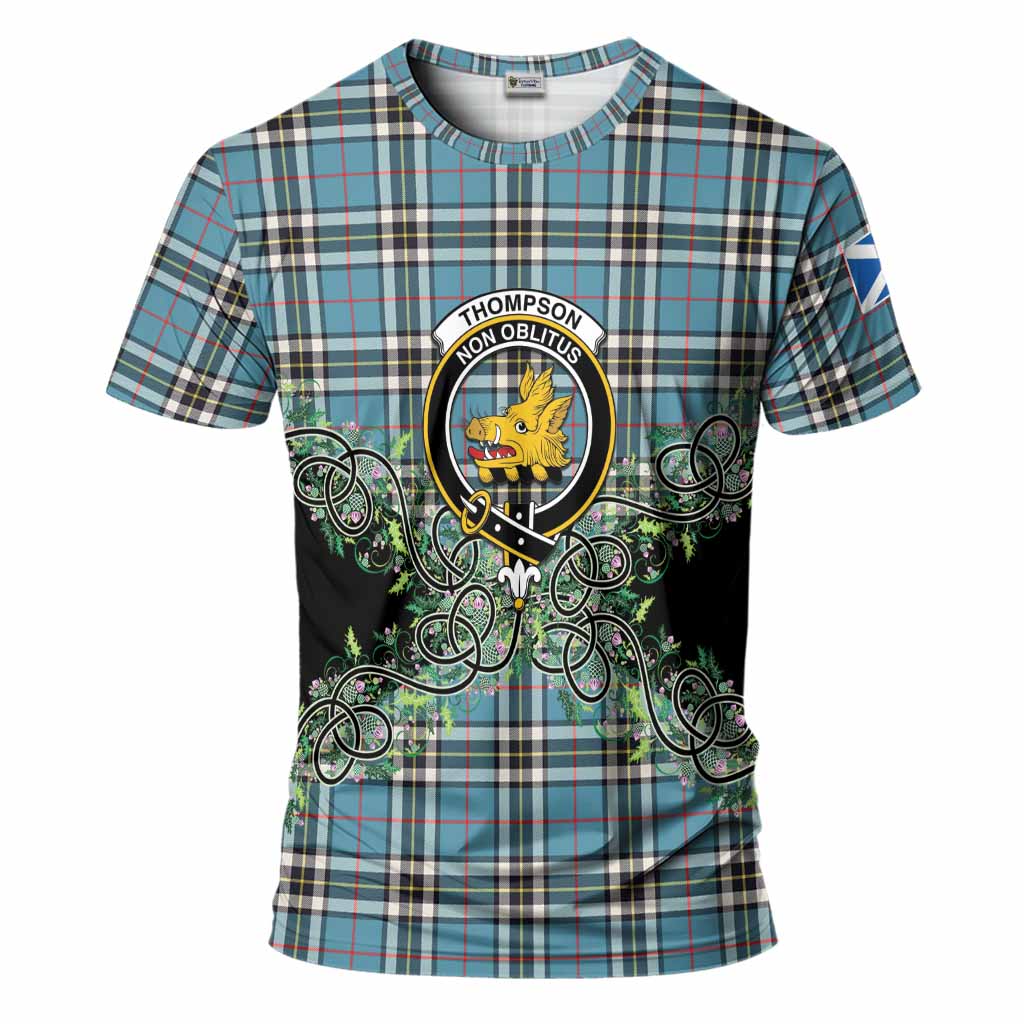 Thompson (Thomson) Tartan T-Shirt Thistle Scottish Spirit