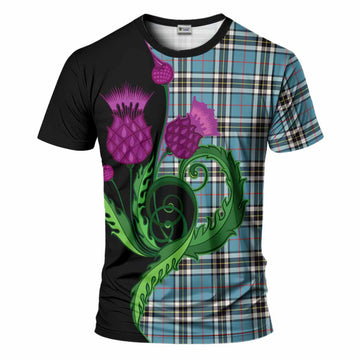 Thompson (Thomson) Tartan T-Shirt Traditional Scottish Thistle