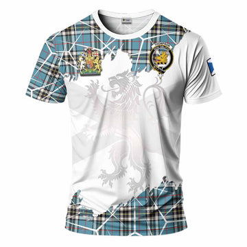 Thompson (Thomson) Tartan T-Shirt with Family Crest and Lion Rampant Grunge Style