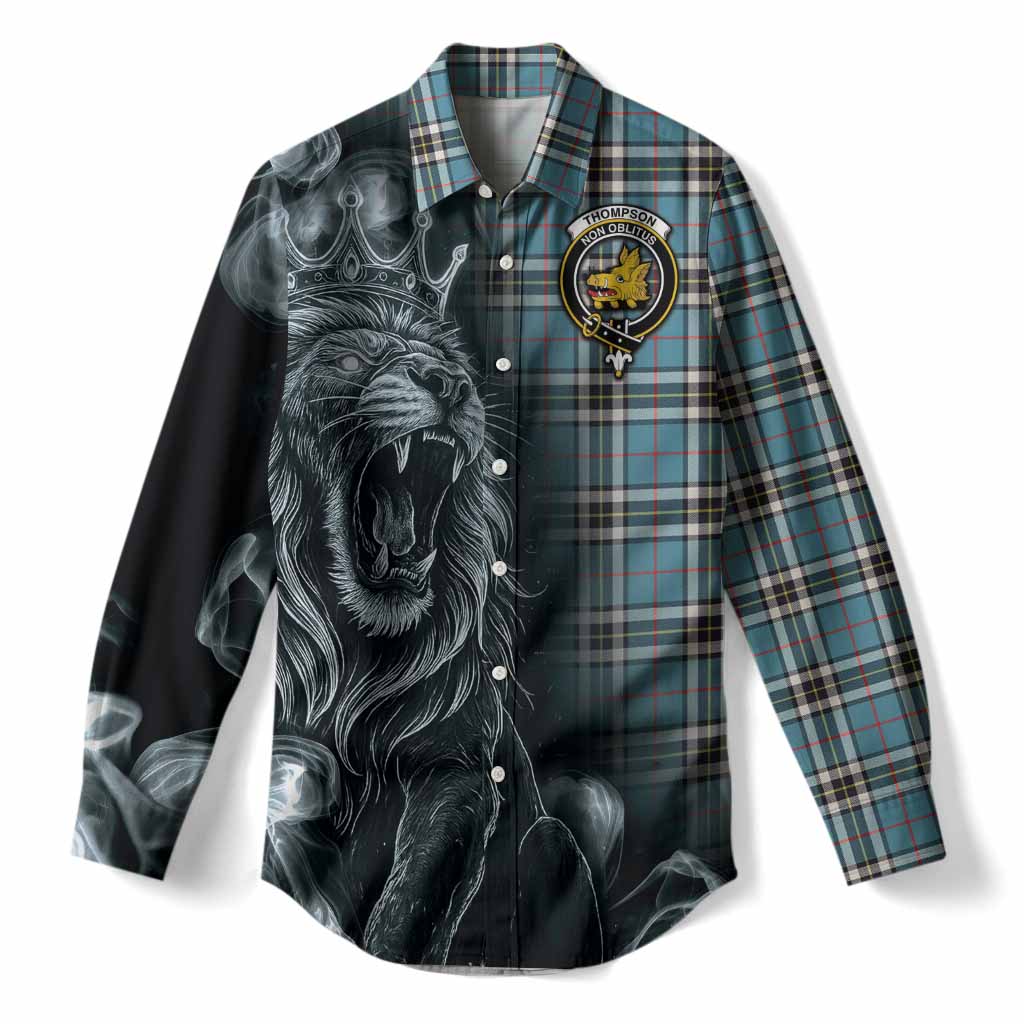 Thompson (Thomson) Tartan Women Casual Shirt Roaring Lion Heritage