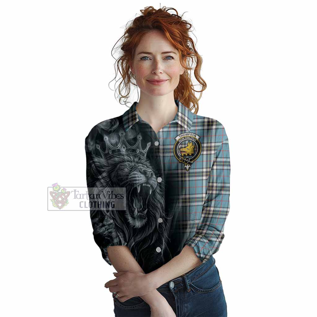 Thompson (Thomson) Tartan Women Casual Shirt Roaring Lion Heritage