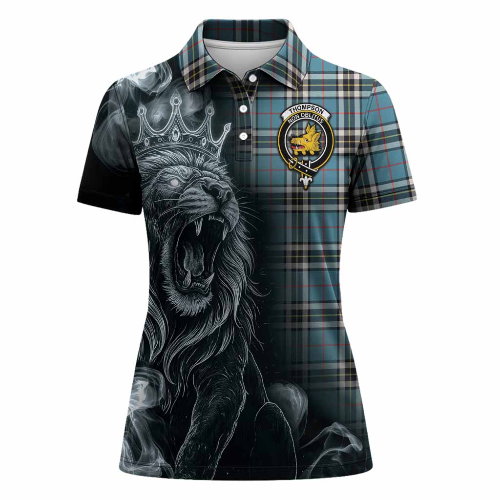 Thompson (Thomson) Tartan Women Polo Shirt Roaring Lion Heritage