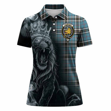 Thompson (Thomson) Tartan Women Polo Shirt Roaring Lion Heritage