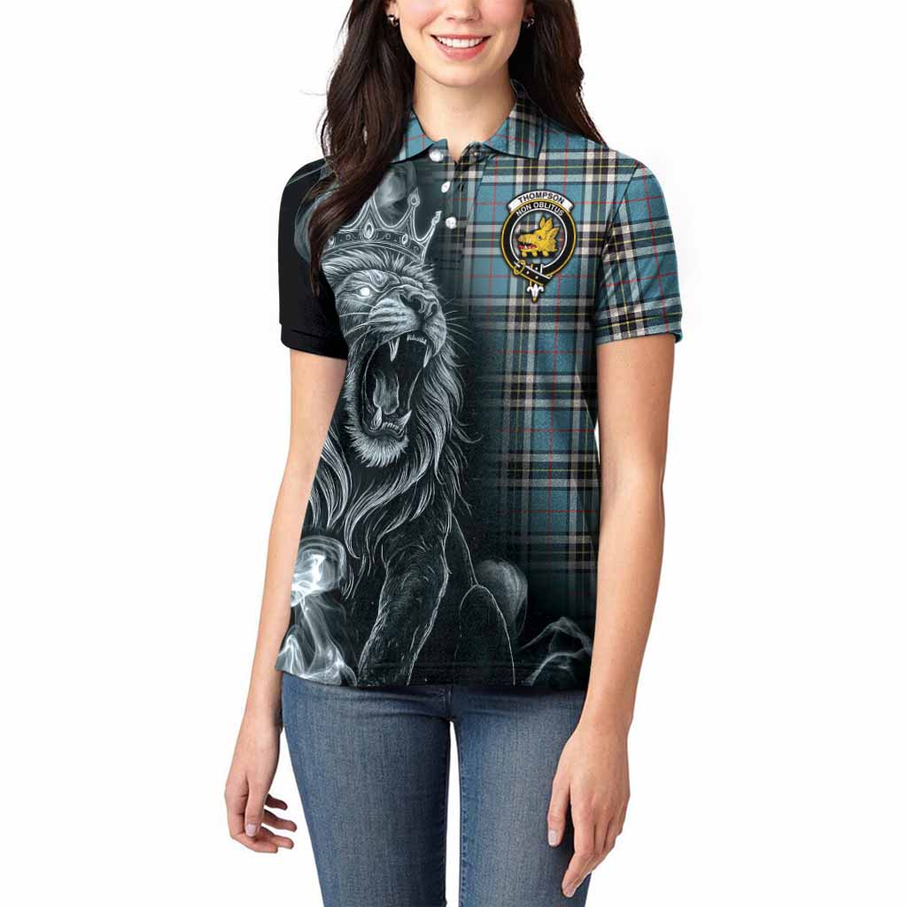 Thompson (Thomson) Tartan Women Polo Shirt Roaring Lion Heritage