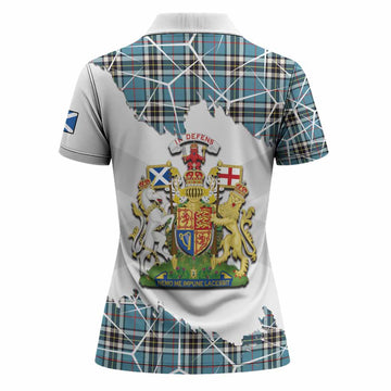 Thompson (Thomson) Tartan Women Polo Shirt with Family Crest and Lion Rampant Grunge Style