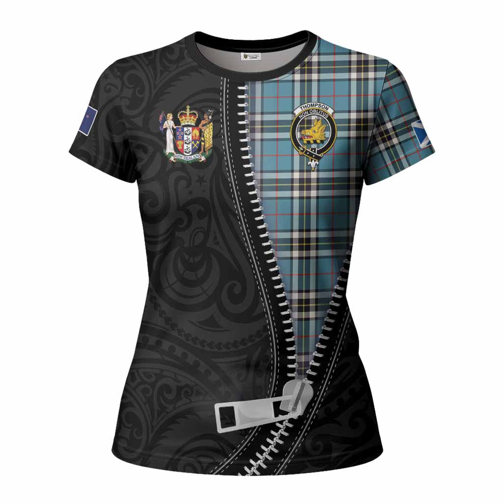 Thompson (Thomson) Tartan Women T shirt New Zealand Pattern Unique Zipper Stylized