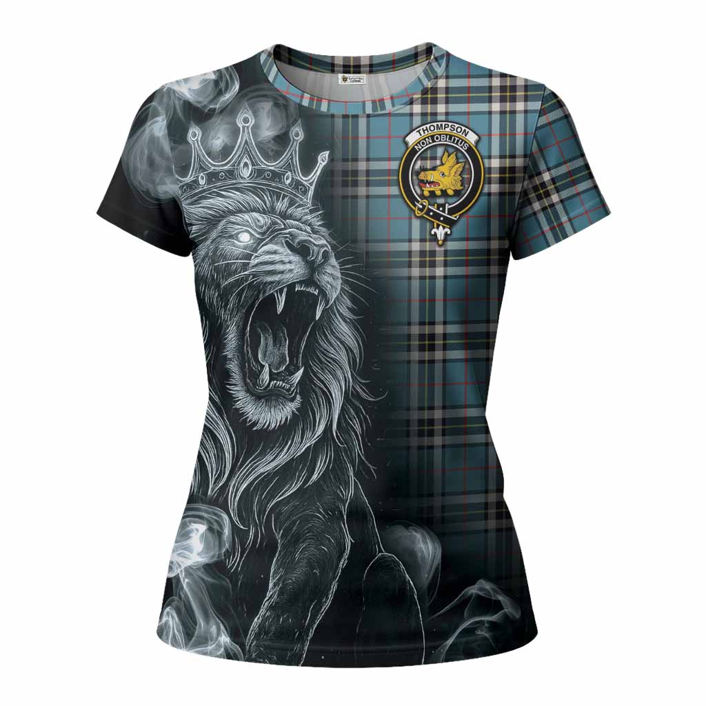 Thompson (Thomson) Tartan Women T shirt Roaring Lion Heritage