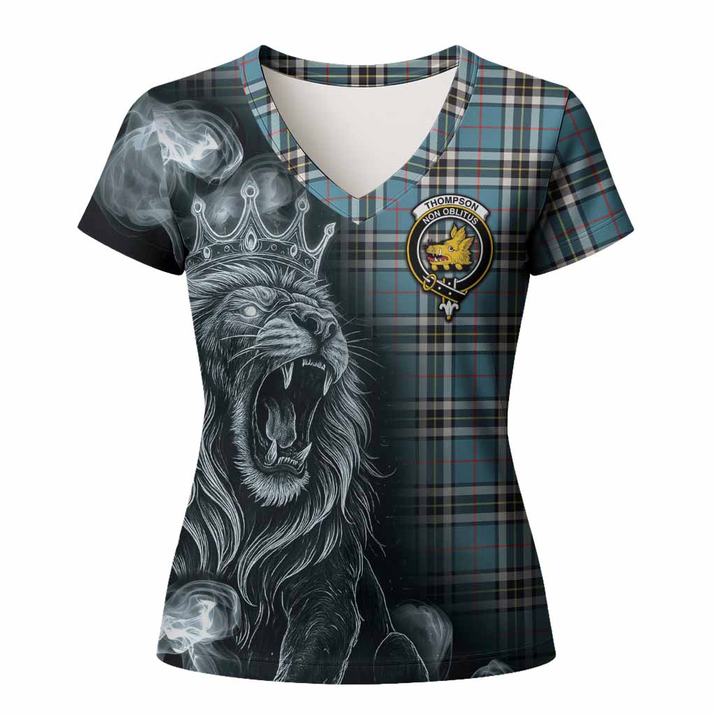 Thompson (Thomson) Tartan Women T shirt Roaring Lion Heritage