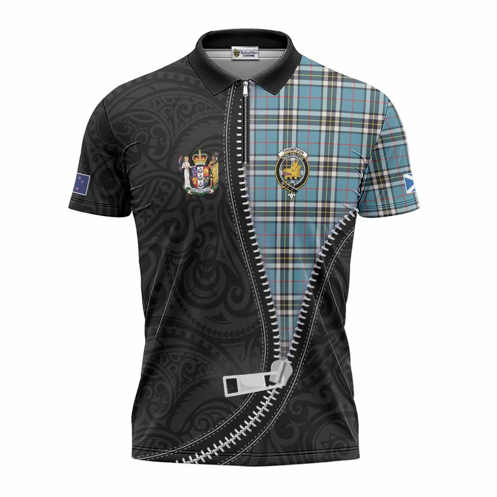 Thompson (Thomson) Tartan Zipper Polo Shirt New Zealand Pattern Unique Zipper Stylized