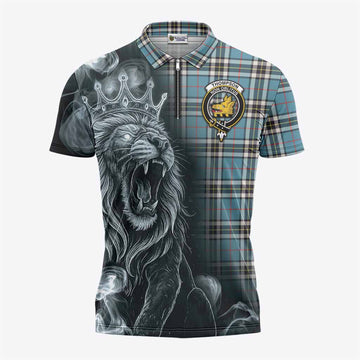 Thompson (Thomson) Tartan Zipper Polo Shirt Roaring Lion Heritage