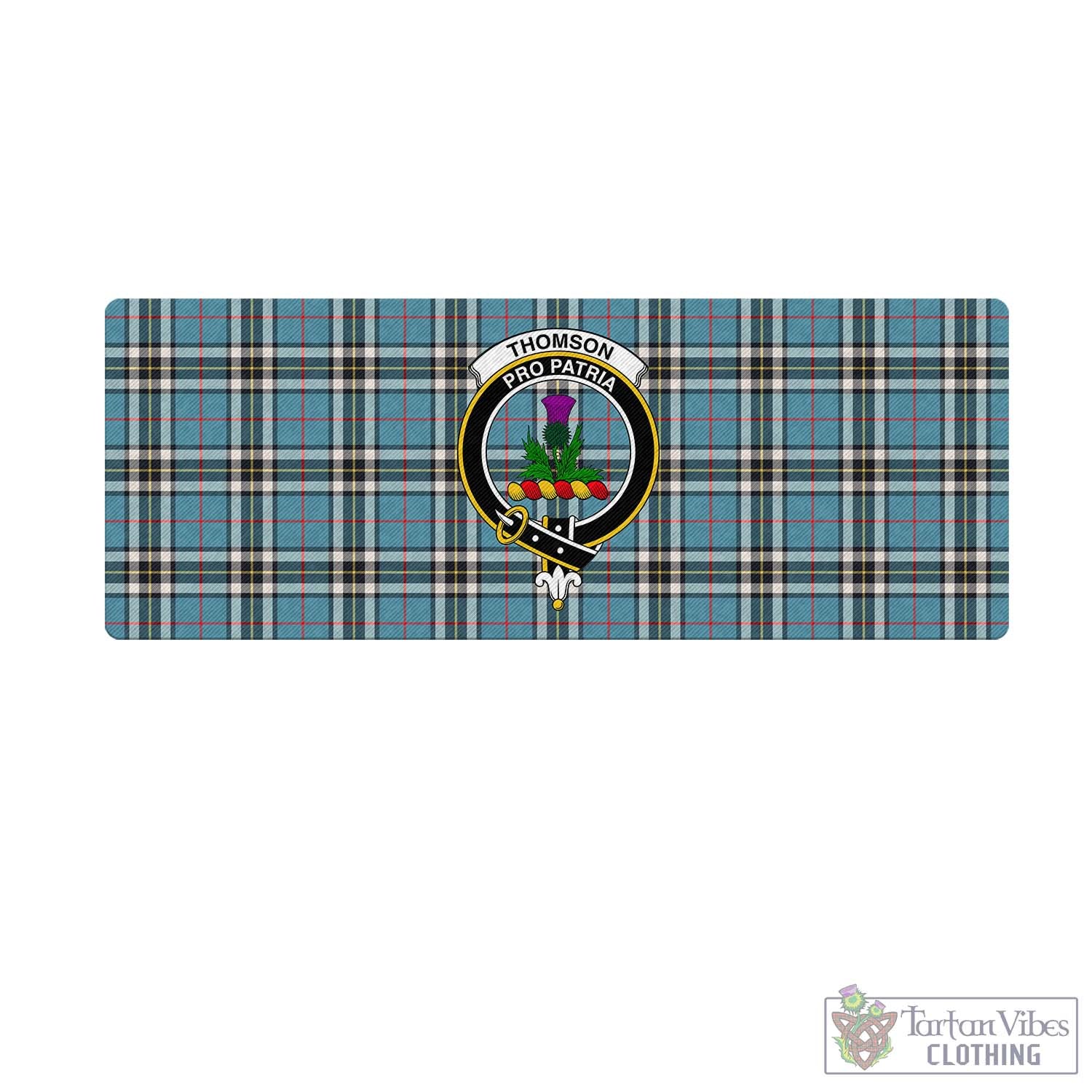 Tartan Vibes Clothing Thomson Tartan Mouse Pad with Family Crest