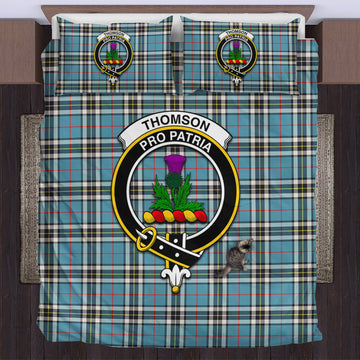Thompson (Thomson) Tartan Bedding Set with Family Crest