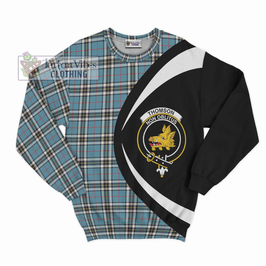 Thompson (Thomson) Tartan Sweatshirt with Family Crest Circle Style Unisex - Tartan Vibes Clothing