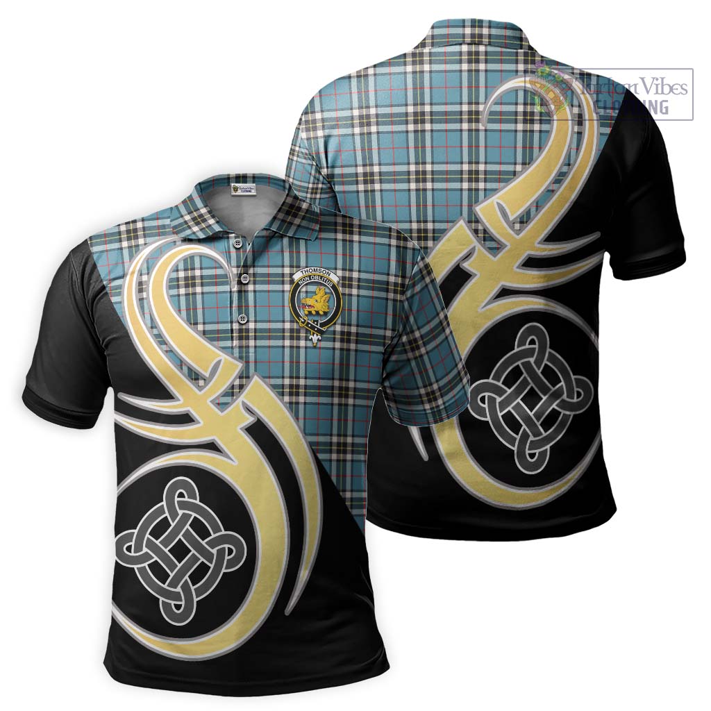 Thompson (Thomson) Tartan Polo Shirt with Family Crest and Celtic Symbol Style Kid - Tartan Vibes Clothing