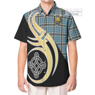 Thompson (Thomson) Tartan Hawaiian Shirt with Family Crest and Celtic Symbol Style