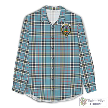 Thomson Tartan Womens Casual Shirt with Family Crest