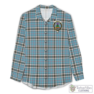 Thompson (Thomson) Tartan Women's Casual Shirt with Family Crest