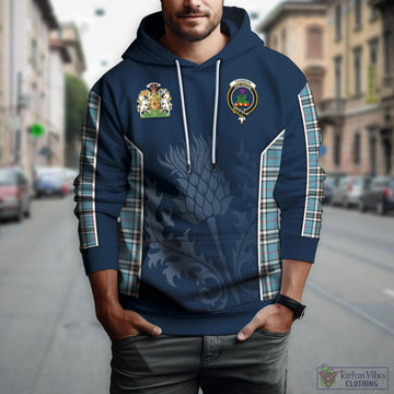 Thomson Tartan Hoodie with Family Crest and Scottish Thistle Vibes Sport Style