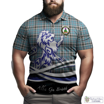 Thompson (Thomson) Tartan Polo Shirt with Alba Gu Brath Regal Lion Emblem