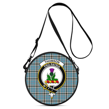 Thomson Tartan Round Satchel Bags with Family Crest