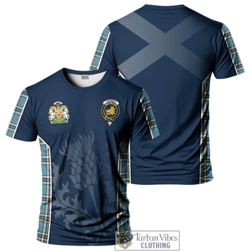 Thomson Tartan T-Shirt with Family Crest and Scottish Thistle Vibes Sport Style