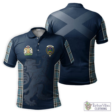 Thompson (Thomson) Tartan Men's Polo Shirt with Family Crest and Lion Rampant Vibes Sport Style