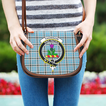Thompson (Thomson) Tartan Saddle Bag with Family Crest