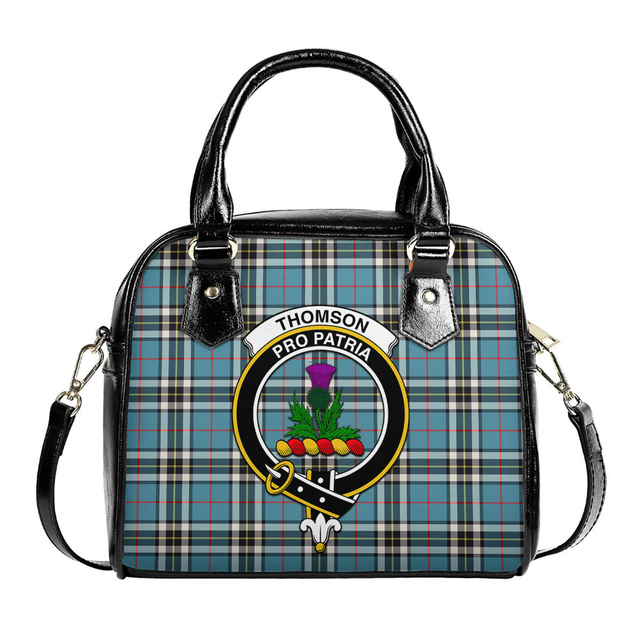 Thomson Tartan Shoulder Handbags with Family Crest One Size 6*25*22 cm - Tartanvibesclothing