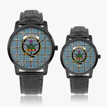 Thomson Tartan Family Crest Leather Strap Quartz Watch