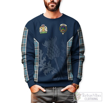 Thomson Tartan Sweatshirt with Family Crest and Scottish Thistle Vibes Sport Style