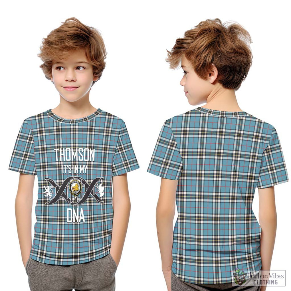 Thompson (Thomson) Tartan Kid T-Shirt with Family Crest DNA In Me Style Youth XL Size14 - Tartan Vibes Clothing
