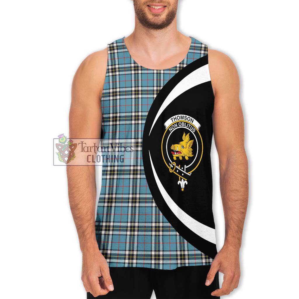 Thompson (Thomson) Tartan Men's Tank Top with Family Crest Circle Style Men - Tartan Vibes Clothing