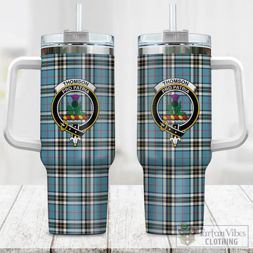 Thompson (Thomson) Tartan Tumbler with Handle with Family Crest