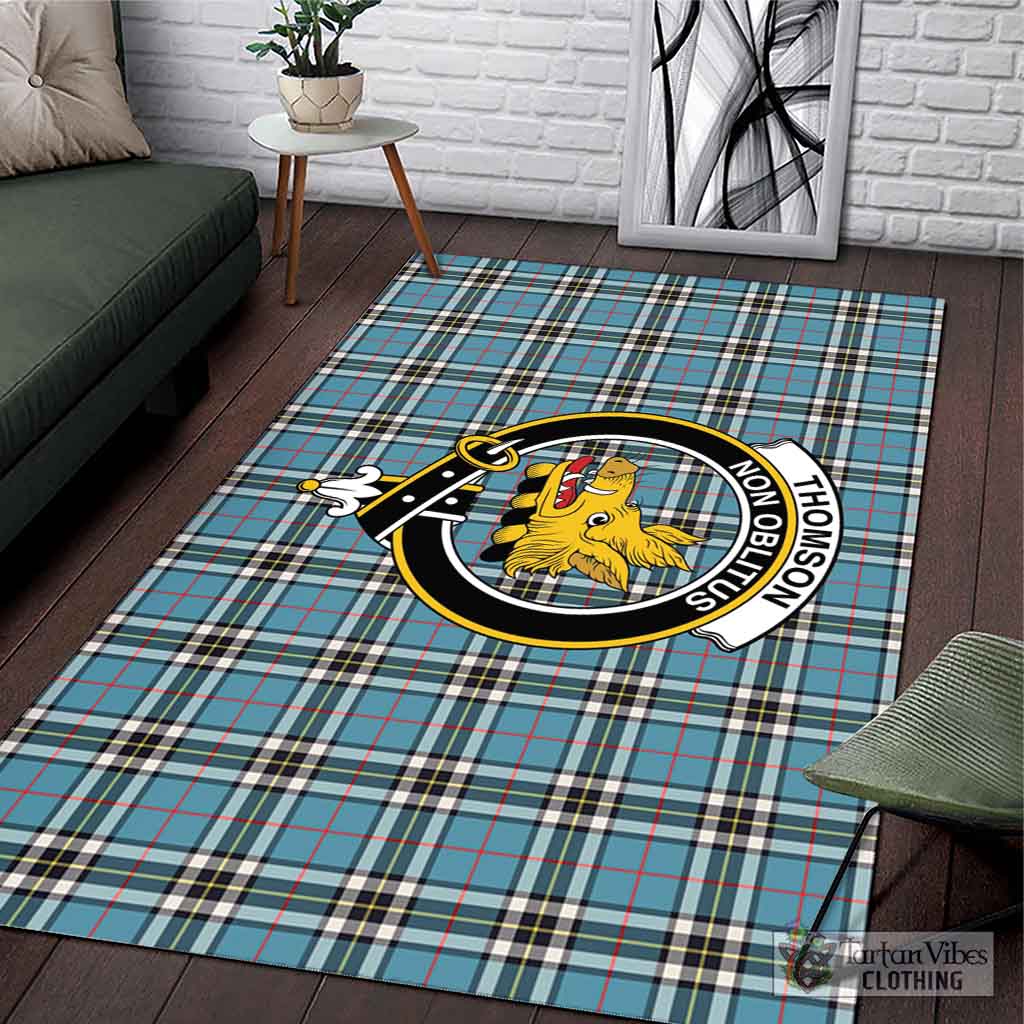 Tartan Vibes Clothing Thomson Tartan Area Rug with Family Crest
