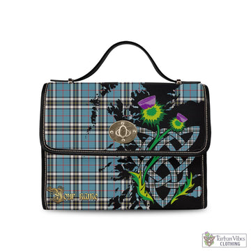 Thomson Tartan Waterproof Canvas Bag with Scotland Map and Thistle Celtic Accents