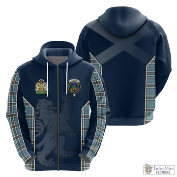 Thomson Tartan Hoodie with Family Crest and Lion Rampant Vibes Sport Style