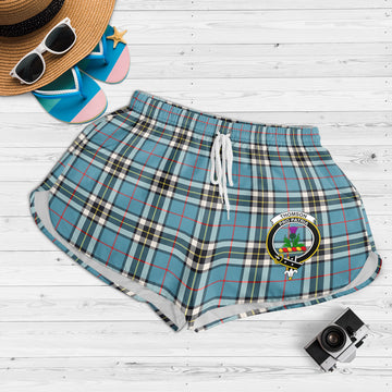 Thomson Tartan Womens Shorts with Family Crest