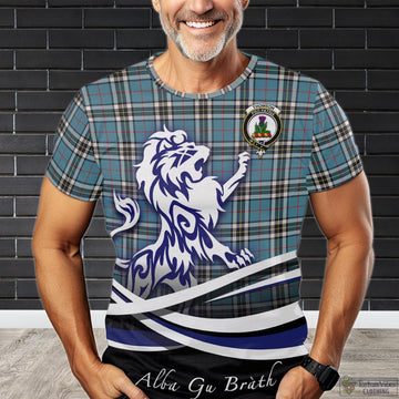 Thomson Tartan T-Shirt with Alba Gu Brath Regal Lion Emblem