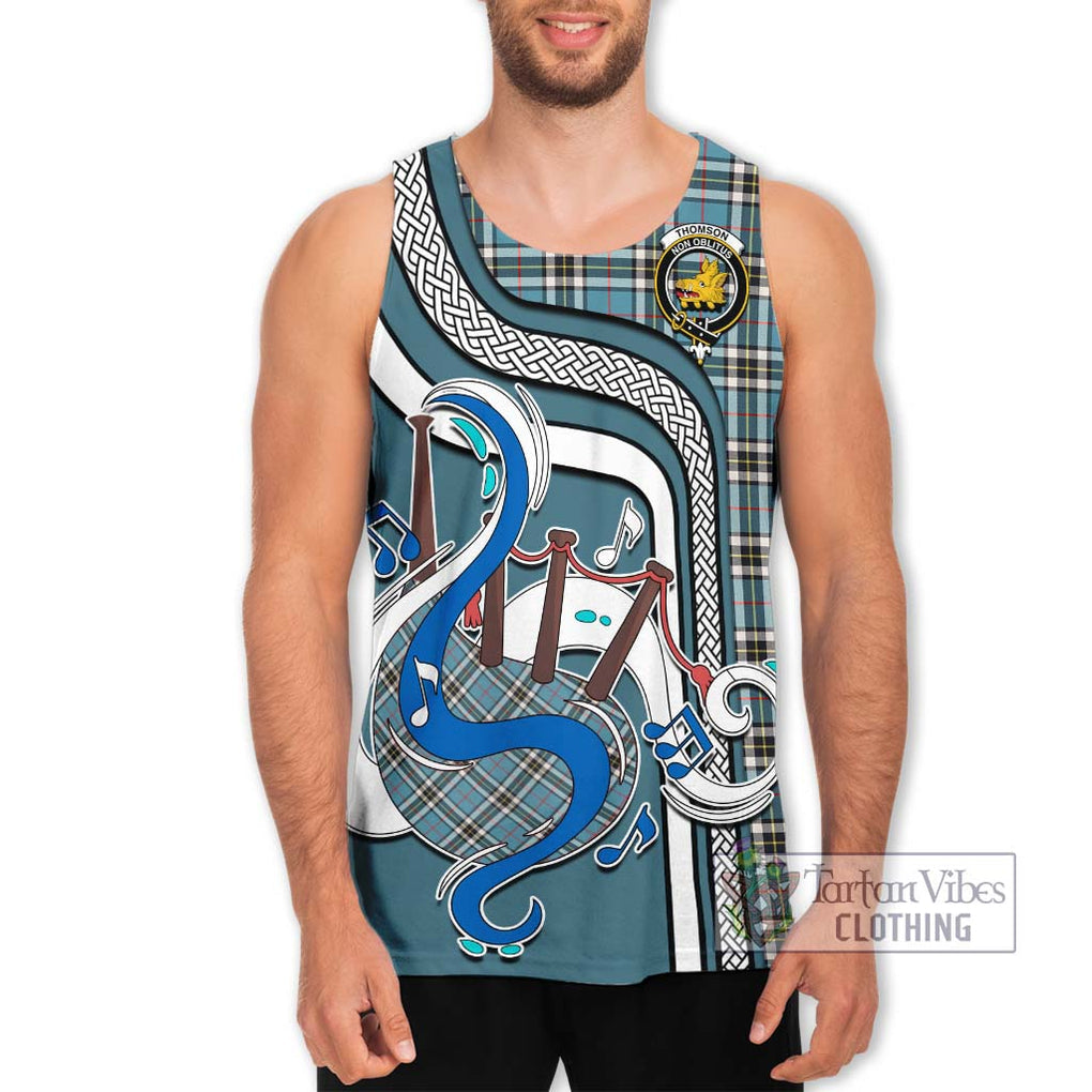 Thompson (Thomson) Tartan Men's Tank Top with Epic Bagpipe Style Men - Tartanvibesclothing Shop