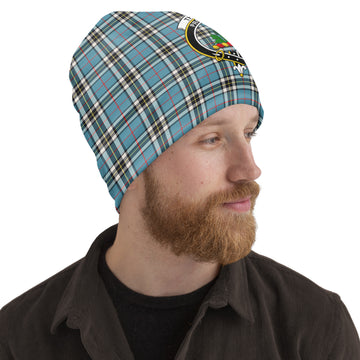 Thomson Tartan Beanies Hat with Family Crest