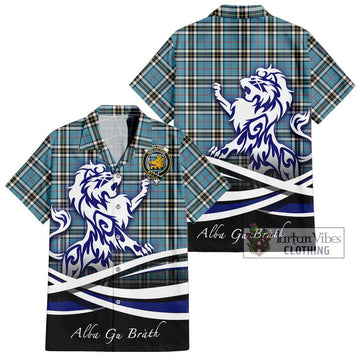 Thompson (Thomson) Tartan Hawaiian Shirt with Alba Gu Brath Regal Lion Emblem