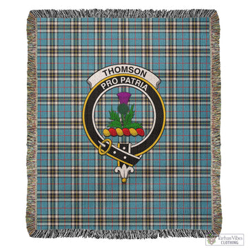 Thomson Tartan Woven Blanket with Family Crest