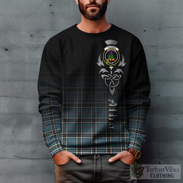 Thomson Tartan Sweatshirt Featuring Alba Gu Brath Family Crest Celtic Inspired