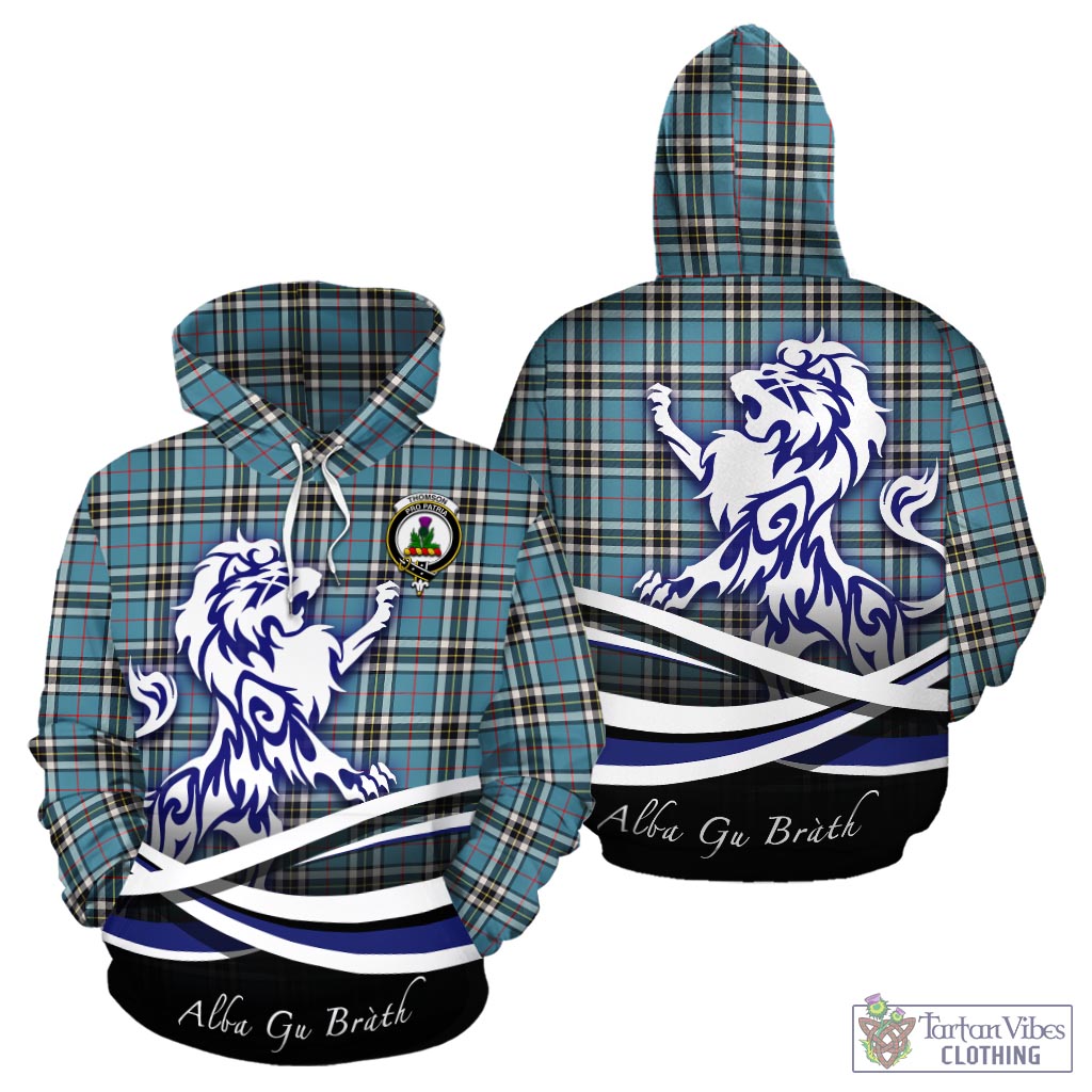 Thompson (Thomson) Tartan Hoodie with Alba Gu Brath Regal Lion Emblem - Tartan Vibes Clothing