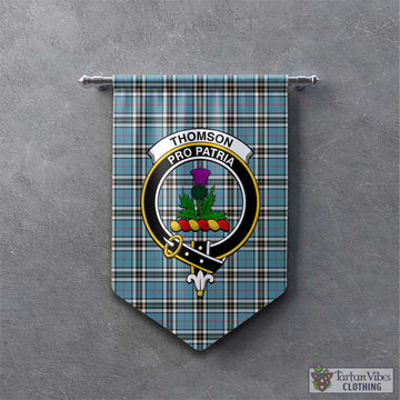 Thomson Tartan Gonfalon, Tartan Banner with Family Crest